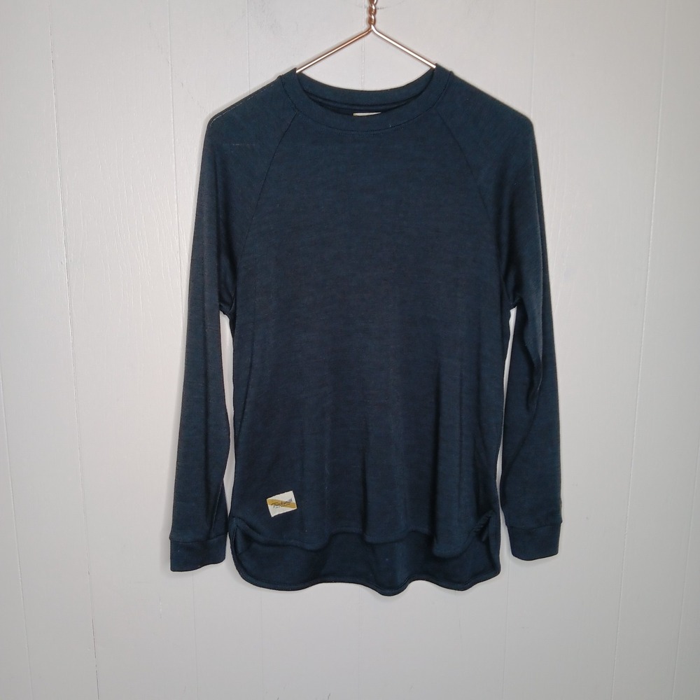 Tracksmith Thermal Base Layer L Charcoal Merino Wool Blend Long Sleeve Crew Neck